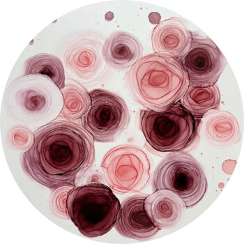 Картина под названием "Rose Bouquet" - Tati, Подлинное произведение искусства, Чернила