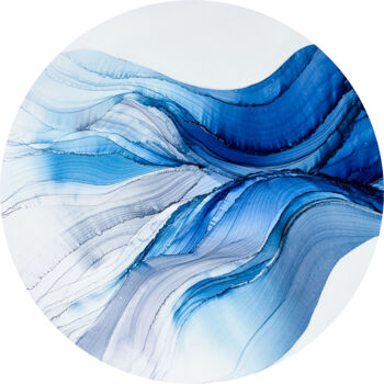 Ζωγραφική με τίτλο "Depths of Blue" από Tati, Αυθεντικά έργα τέχνης, Μελάνι