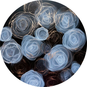 Картина под названием "Midnight Roses" - Tati, Подлинное произведение искусства, Чернила