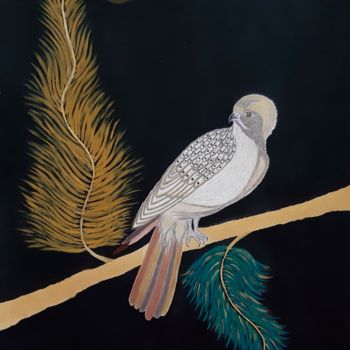 Картина под названием "Hawk" - Tatia Tsindeliani, Подлинное произведение искусства, Акрил