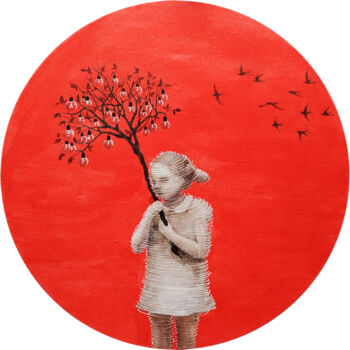 Pittura intitolato "The Swallows  Are F…" da Tatia Bakuradze, Opera d'arte originale, Acrilico