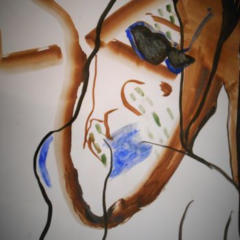 Dibujo titulada "brou de noix" por Tatiana Anikina, Obra de arte original, Tinta