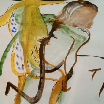 Dibujo titulada "gouache sur papier" por Tatiana Anikina, Obra de arte original