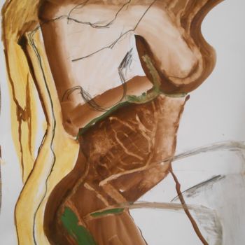 Рисунок под названием "brou de noix sur pa…" - Tatiana Anikina, Подлинное произведение искусства, Древесный уголь