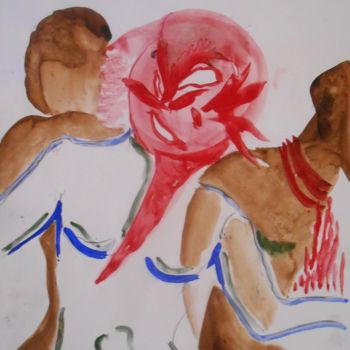 Dibujo titulada "brou de noix sur pa…" por Tatiana Anikina, Obra de arte original