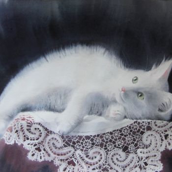 제목이 ""Katze"; "Кошка""인 미술작품 Tatiana Bechtgold로, 원작, 수채화