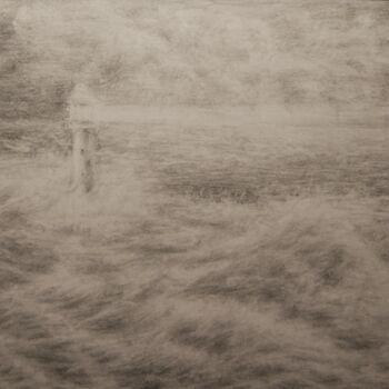 Drawing titled "Морская буря. Маяк." by Tatiana Bogdanova, Original Artwork, Graphite