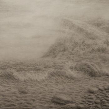 Gravures & estampes intitulée "Морской прибой." par Tatiana Bogdanova, Œuvre d'art originale, Graphite