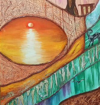 Картина под названием "Mexico" - Tatiana Brester, Подлинное произведение искусства, Масло Установлен на Деревянная рама для…