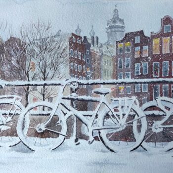 "Снег в Амстердаме" başlıklı Tablo Tatiana Chernetsova tarafından, Orijinal sanat, Suluboya
