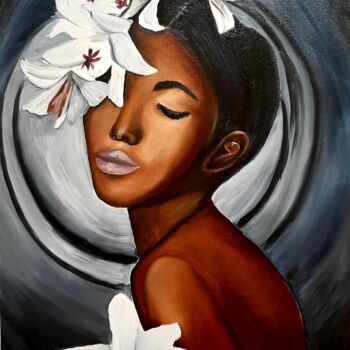 Картина под названием "Девушка-цветок" - Tatiana Dedlovskaya, Подлинное произведение искусства, Масло