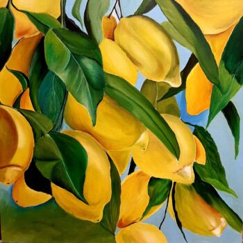 Картина под названием "Лимоны" - Tatiana Dedlovskaya, Подлинное произведение искусства, Масло