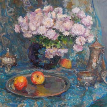 Painting titled ". "Chrysanthemums"" by Tatiana Didenko, Original Artwork, Oil
