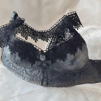 Sculpture titled "ceramic bra" by Tatiana Efremova, Original Artwork, Ceramics