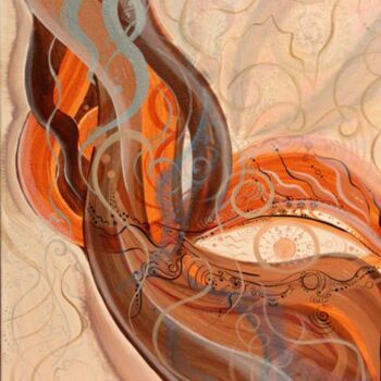 Картина под названием "Дым" - Татьяна Федорова (Влами), Подлинное произведение искусства, Масло Установлен на Деревянная рам…