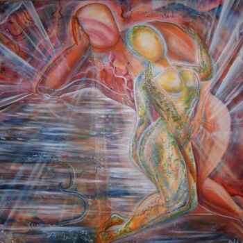 Картина под названием "Любовь Земли иСолнц…" - Татьяна Федорова (Влами), Подлинное произведение искусства, Масло Установлен…
