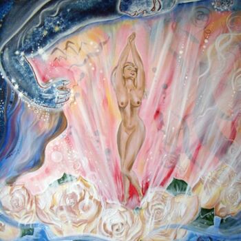 Картина под названием "Рассвет" - Татьяна Федорова (Влами), Подлинное произведение искусства, Масло Установлен на Деревянная…