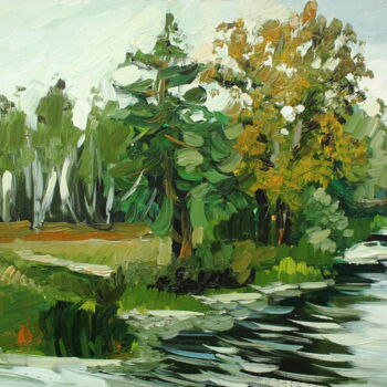 Peinture intitulée "Ковардицкое озеро" par Tatiana Fedorova, Œuvre d'art originale, Huile