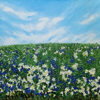 Painting titled "LOOK IN THE FIELD,…" by Tatiana Fox'Tena, Original Artwork, Oil Mounted on Wood Stretcher frame
