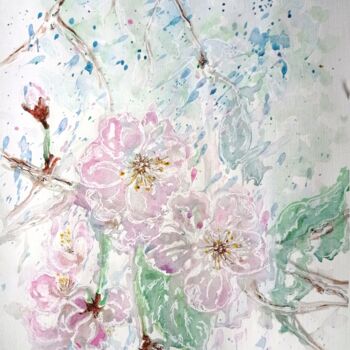Dibujo titulada "Blossom" por Tatiana Fox'Tena, Obra de arte original, Acuarela