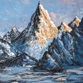 绘画 标题为“Mountains Study #1” 由Tatiana Gomzina, 原创艺术品, 丙烯 安装在纸板上