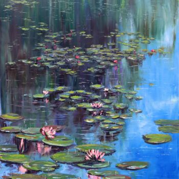 Malarstwo zatytułowany „Water Lilies” autorstwa Tatiana Gracheva, Oryginalna praca, Olej