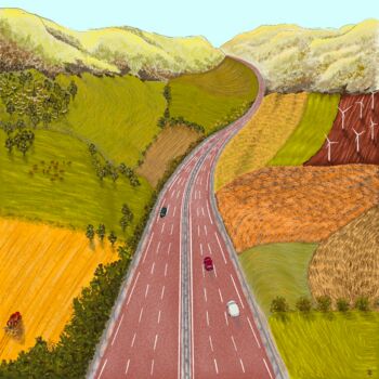 「En Route. 3/22.」というタイトルのデジタルアーツ Tatiana Gregsonによって, オリジナルのアートワーク, デジタル絵画
