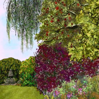 Digitale Kunst mit dem Titel "London Gardens" von Tatiana Gregson, Original-Kunstwerk, Digitaldruck