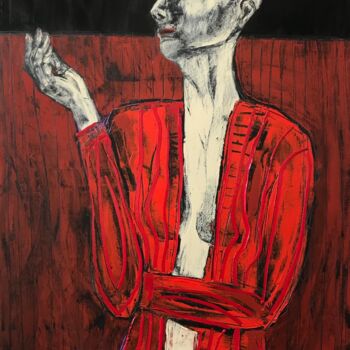 Картина под названием "Hundred layers of n…" - Tatiana Harizanova, Подлинное произведение искусства, Масло Установлен на Дер…