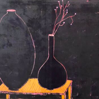 Peinture intitulée "Two vases" par Tatiana Harizanova, Œuvre d'art originale, Huile Monté sur Châssis en bois