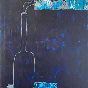Pintura titulada "Blue vase" por Tatiana Harizanova, Obra de arte original, Oleo Montado en Bastidor de camilla de madera