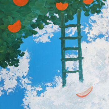 Peinture intitulée "Amateur d'oranges" par Tatiana Ianciu, Œuvre d'art originale, Acrylique Monté sur Châssis en bois