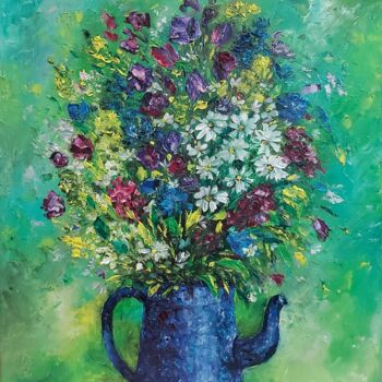 Ζωγραφική με τίτλο "Flowers painting.Or…" από Tatiana Krilova, Αυθεντικά έργα τέχνης, Λάδι
