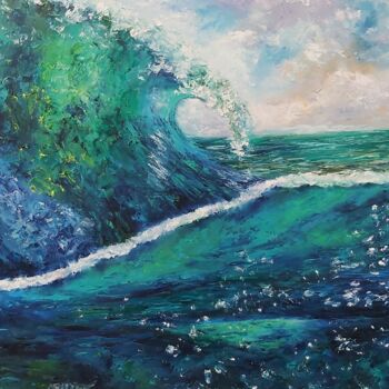 Malerei mit dem Titel "Original sea oil pa…" von Tatiana Krilova, Original-Kunstwerk, Öl
