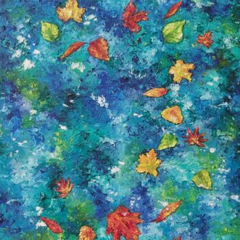 Painting titled "Autumn painting Aut…" by Tatiana Krilova, Original Artwork, Oil