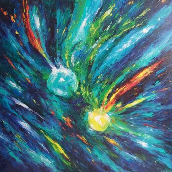 Painting titled "Cosmic Universes Ga…" by Tatiana Krilova, Original Artwork, Oil