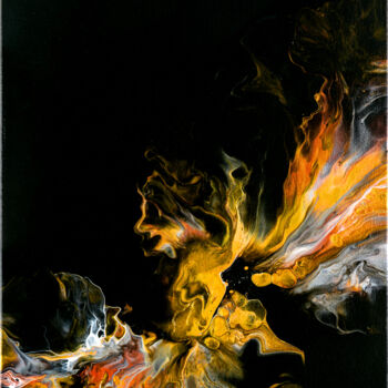 Fotografie mit dem Titel "Gold fire on black…" von Tatiana Malinovscaia, Original-Kunstwerk, Digitale Fotografie