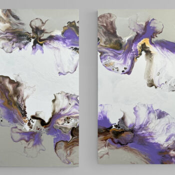 Painting titled "Lavender Fluid Art…" by Tatiana Malinovscaia, Original Artwork, Acrylic