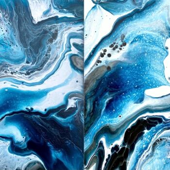 Painting titled "Diptych Secret worl…" by Tatiana Malygina, Original Artwork, Acrylic Mounted on Wood Stretcher frame