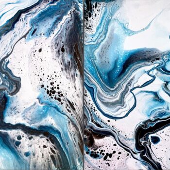 Painting titled "Diptych “Secret wor…" by Tatiana Malygina, Original Artwork, Acrylic Mounted on Wood Stretcher frame