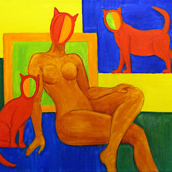 Pittura intitolato "Erotic Painting Nud…" da Tatiana Matveeva, Opera d'arte originale, Olio Montato su Telaio per barella in…