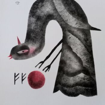 Peinture intitulée "Fantastic bird" par Tatiana Orel, Œuvre d'art originale, Bombe aérosol
