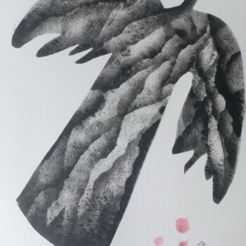 Картина под названием "Bird" - Татьяна Орел, Подлинное произведение искусства, Рисунок распылителем краски