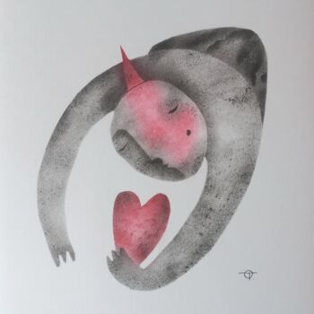 Картина под названием "My heart" - Татьяна Орел, Подлинное произведение искусства, Рисунок распылителем краски