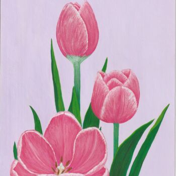 Painting titled "Tulip" by Tatiana Paterilo, Original Artwork, Acrylic