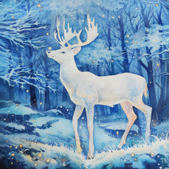 Painting titled "In the Magic Forest" by Tatiana Repesciuc, Original Artwork, Watercolor