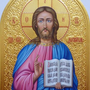 Pintura intitulada "Jesus Christ Pantoc…" por Tatiana Sereda, Obras de arte originais, Têmpera