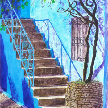 Peinture intitulée "Morning in Blue Cit…" par Tatiana Shelekhova, Œuvre d'art originale, Acrylique