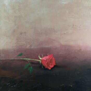 Картина под названием "Red rose" - Tatiana Tarasova, Подлинное произведение искусства, Акрил