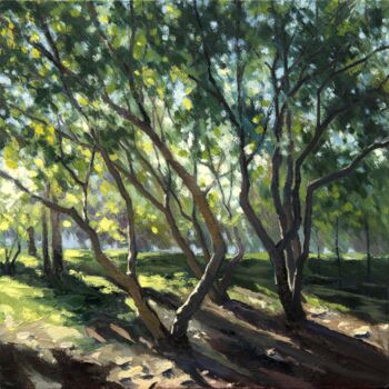 Pittura intitolato "Noon. Tree branches." da Tatiana Votkal, Opera d'arte originale, Olio
